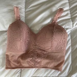 Dusty rose bralette size s full coverage